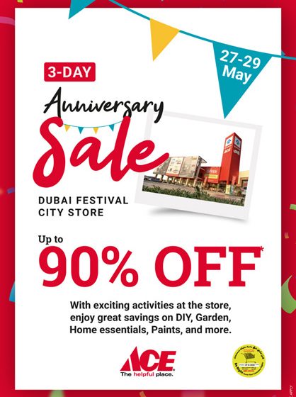 Up to 90% off at Al Futtaim ACE This Weekend